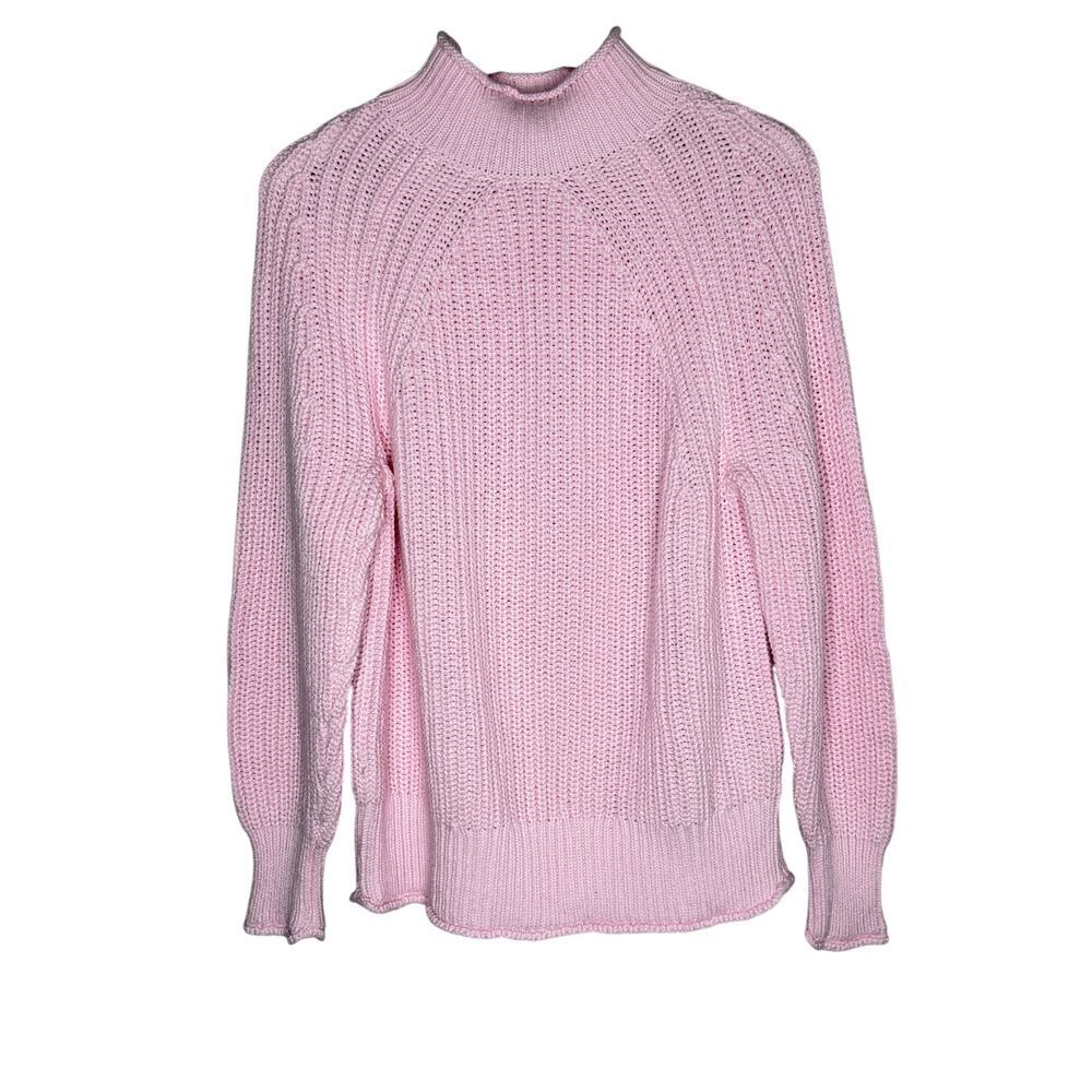 J. Crew Relaxed Long Sleeve Rollneck Knit Pullover Sweater Pink Women's Size S - Picture 2 of 11